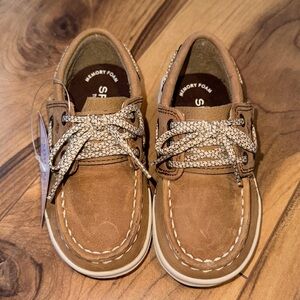 NWT Sperry Top-Sider Toddler Boy shoes brown size 7W